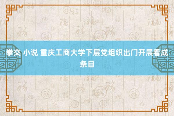 拳交 小说 重庆工商大学下层党组织出门开展看成条目