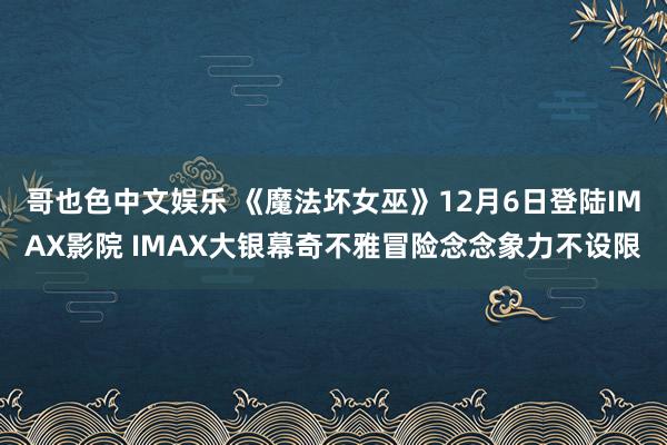 哥也色中文娱乐 《魔法坏女巫》12月6日登陆IMAX影院 IMAX大银幕奇不雅冒险念念象力不设限